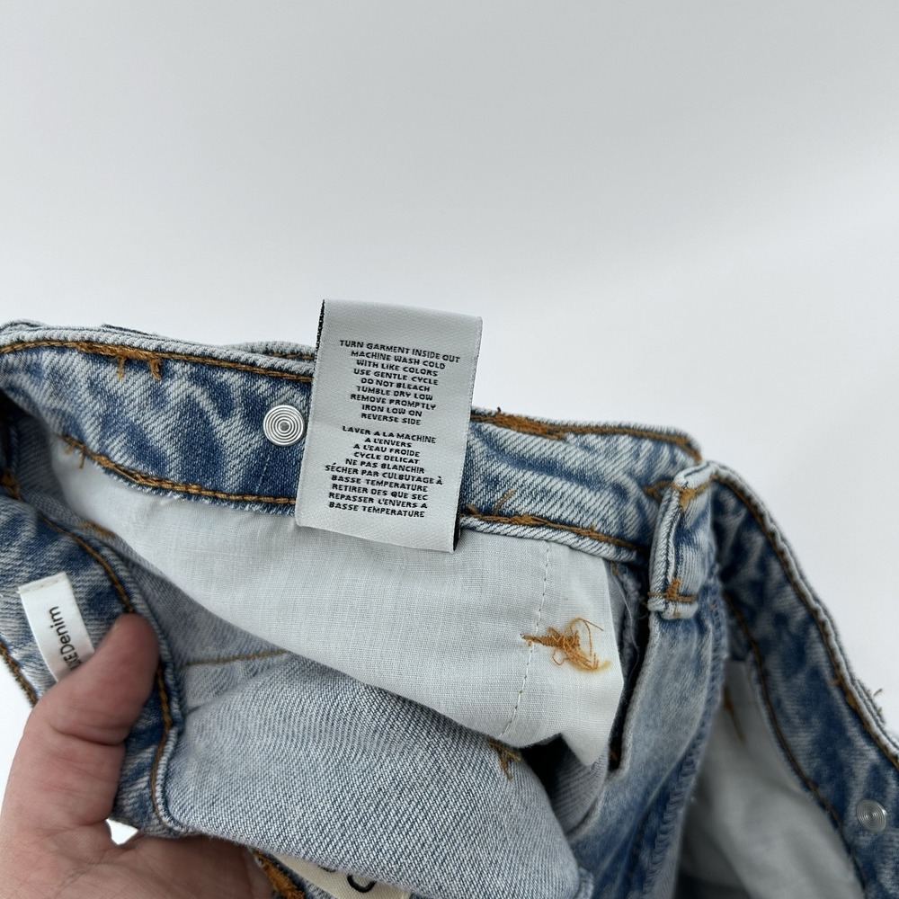 Wide Leg Jeans Light Wash High Rise Baggy Minimalist‎ Model Off Duty Denim 6/28 - Picture 11 of 16